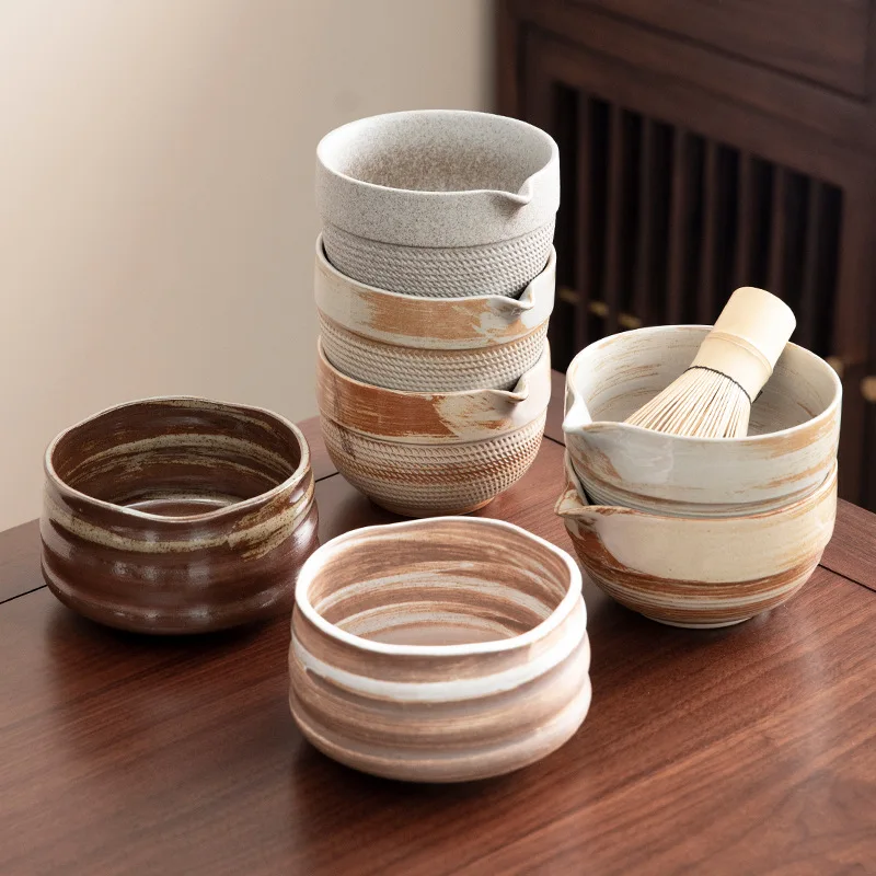 Bamboo Whisk Chasen - 5/7pcs ​Japanese Rustic Stoneware Matcha Set