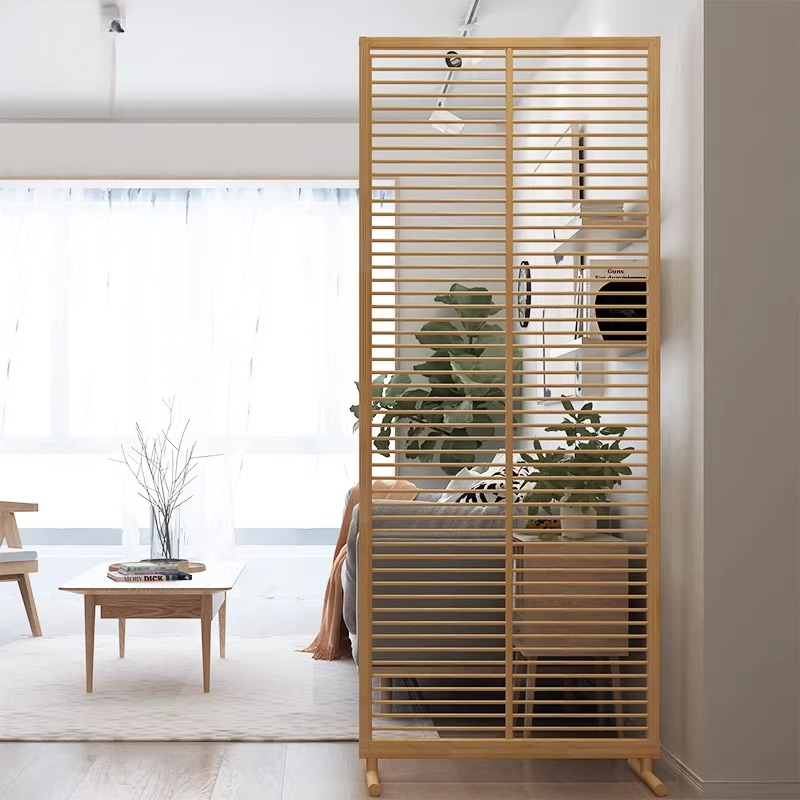 Shoji Screen Divider - Japanese-style horizontal bar screen log color