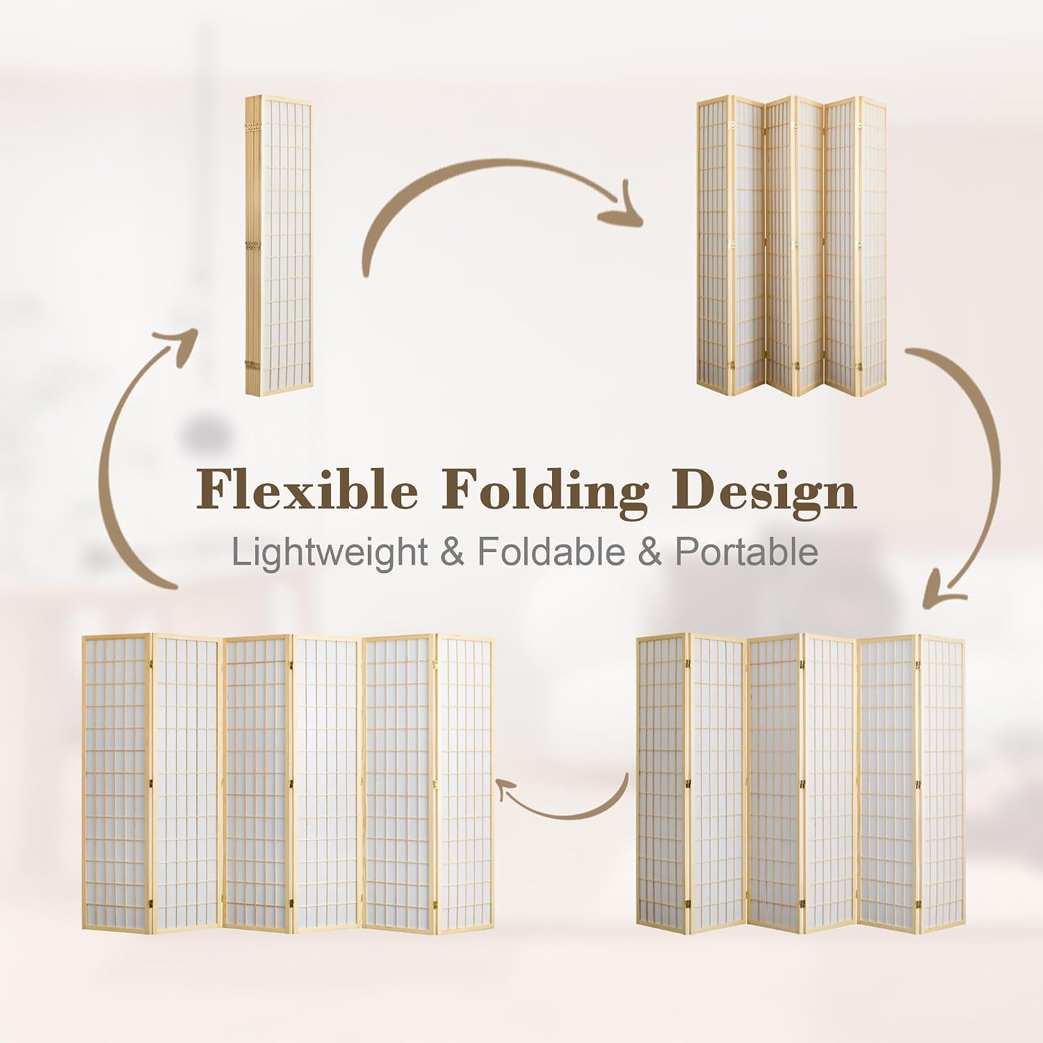 6 Panel Folding Room Divider P - Shoji Screen Divider review and price