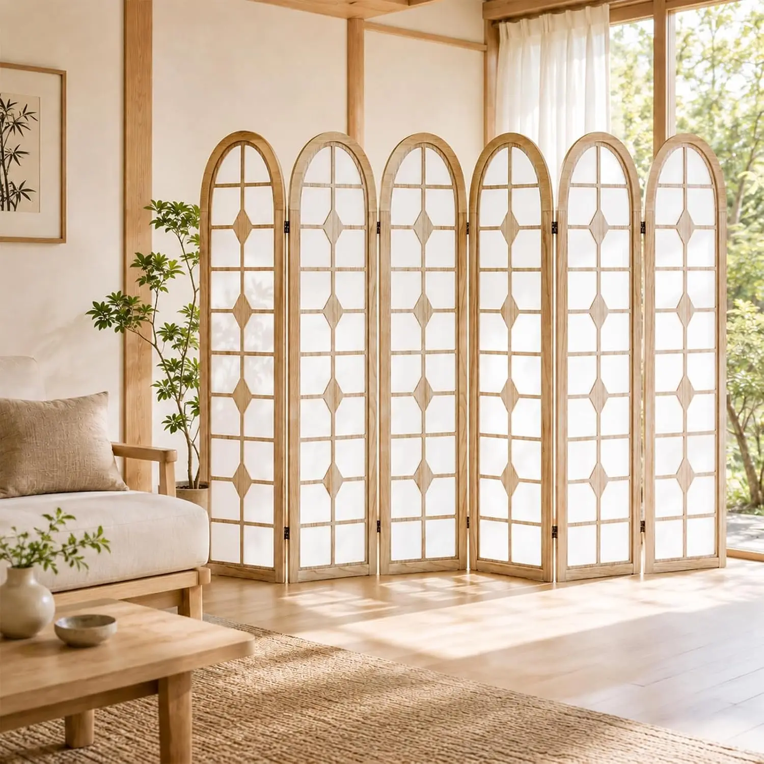 6 Panel Shoji Room Divider, Wo - Shoji Screen Divider review and price