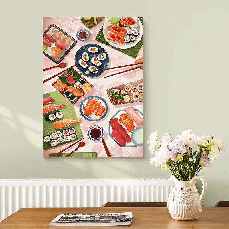 Sushi Salmon Poster Prints Kit - Japanese Restaurant Lifestyle review and price