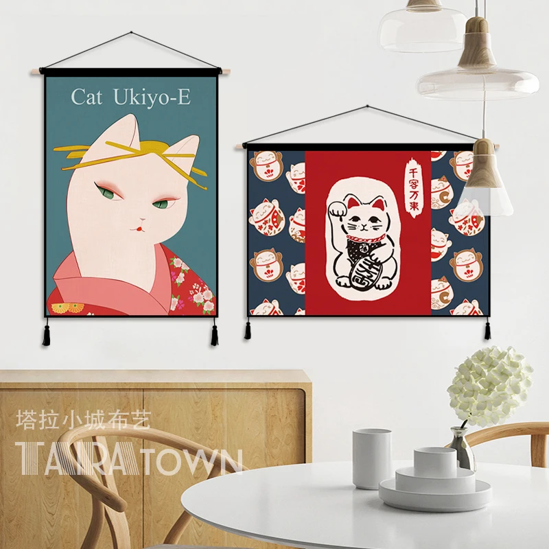 Japanese Lucky Cat Cloth Art A - Japanese Restaurant Lifestyle review and price