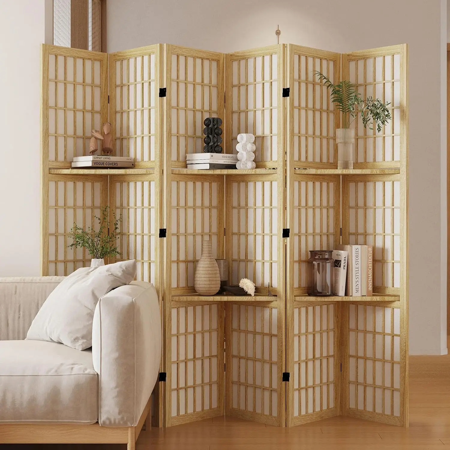 Room Divider with Shelves, 66. - Shoji Screen Divider review and price